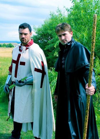 Michael Carpenter standing next to Harry Dresden, as played by actors with the Dresden Files Fan Film group.
