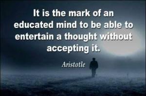 Entertain a thought without acceptin it